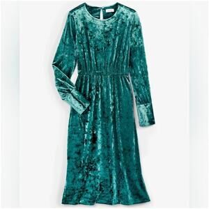 On 34th Macy's Crushed Velvet Midi Dress Emerald